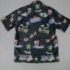 Pacific Legend Ugly Christmas Santa Surf Shirt Mens Size L Made USA Hawaiian