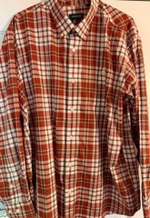 Orvis Multicolor Cotton & Elastane Blend Classic Fit Men’s XL Long Sleeve Button