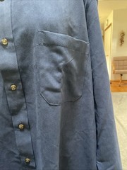 Covington Micro Suede Blue Button Up Shirt Size XXl New With Tags