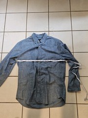 J Crew Flex Long Sleeved Button Down Cotton Stretch Chambray Shirt Size Medium