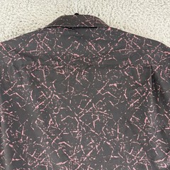 7Diamonds Timeless Melody Button Down Shirt Men’s XL Black Pink 4-Way Stretch