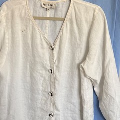 Avid Dart Collection White Linen Button-Up Women’s Size M