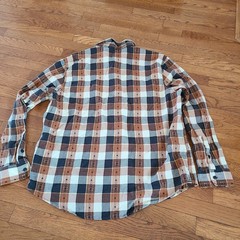 Frye Plaid Hutton Down Brown Black Cream Colored – Cotton XXL