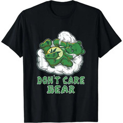 100 Cotton Short Sleeve Funny Bear Smoking Weed Cannabis Marijuana 4:20 Stone