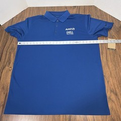 Nike Golf Polo Shirt Mens XL Blue Move To Zero – Stretch – AMD Dell Logo Swoosh