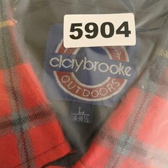 Vintage Claybrooke Shirt Mens Large Red Plaid Lined Flannel 100% Acrylic FLAWS