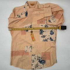Tulliano Men Large NWT Pink Patchwork Floral Cotton Button Down Shirt