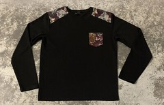 Men’s 21 Men Long Sleeve Pullover Pocket T-Shirt Black Adult Size Small