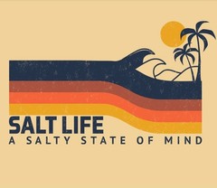 New Salt Life Ride Wave Saltwash Adult S/S Gold L Live Salty Saltlife NWT