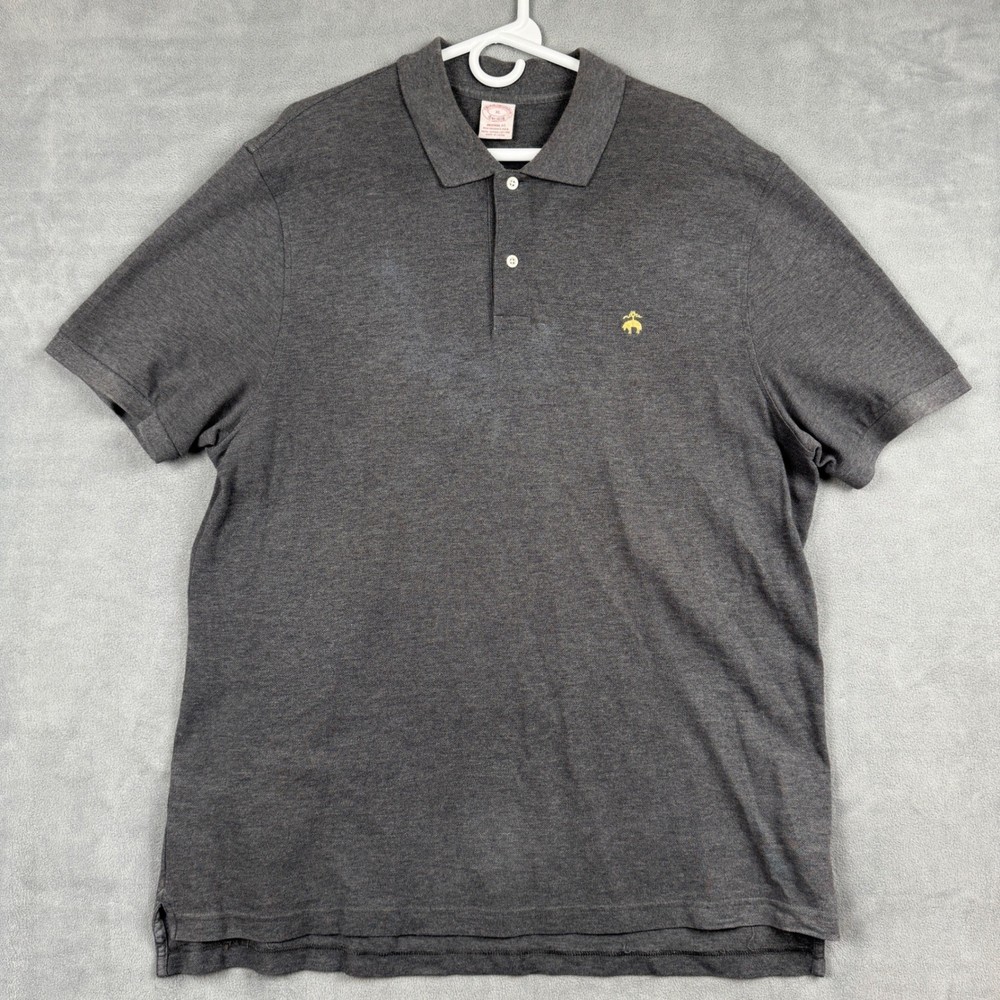Brooks Brothers Mens XL Original Fit Performance Polo Gray Supima Cotton Shirt