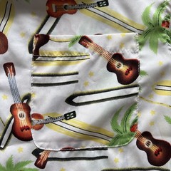 One Resolution Clothing Button Down Shirt Mens Small White Ukulele Palm Tree S/S