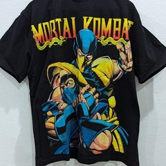 Mortal Kombat Fatality Finish Him short sleeve black color shirt reprint VK07371