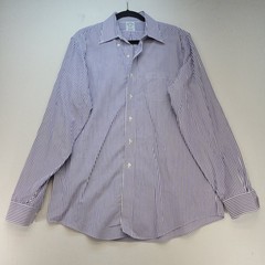 Brooks Brothers Dress Shirt Mens 16.5-36 Purple Striped Regent Non-Iron Supima