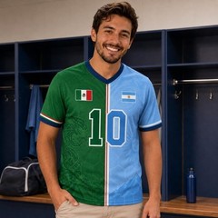 Personalized Half & Half Soccer Jersey, Custom Two Country Football Shirt, Footb