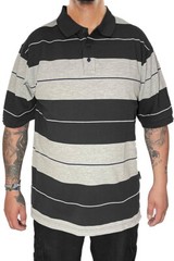 Mens Old School Pique Polo Shirt Stripped Chicano Gangsta West Coast Polo Shirt