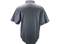 Michael Brandon 2XL Button-Up Solid Blue Short Sleeve Stretch Casual Men Shirts