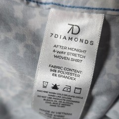 7Diamonds After Midnight Blue Leopard Print 4-Way Stretch Performance Shirt XL