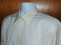 Robert Talbott White Striped Long Sleeve Button Front Shirt Mens Size 16/33