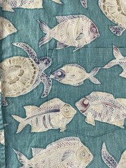 Cooke Street Hawaiian Shirt Mens XL Sea Turtle Ocean Fish Reverse Blue Aloha