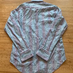 Robert Graham Mens Blue Purple Paisley Stripe Cotton Button Down Shirt Small