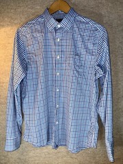 UNTUCKit Men’s Lehman Long Sleeve Button Up Size Large Blue/white Plaid