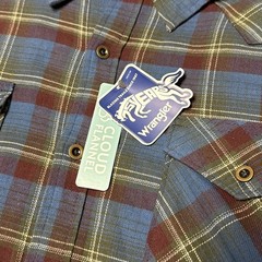 Wrangler Authentics Men’s XL Cloud Flannel Long Sleeve Shirt Blue Plaid NEW