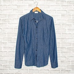 CP Shades Denim Button up Shirt Hand dyed indigo Cotton Size Small