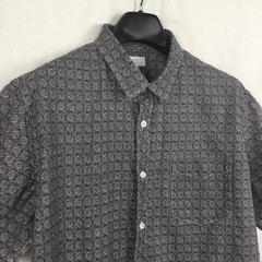 Gap Mens Shirt XL Black Geo Linen Blend Boho Outdoor Classic Preppy Utility