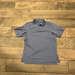 Lululemon Snap Front Performance Polo Shirt Mens XL Blue Stretch Golf Tech