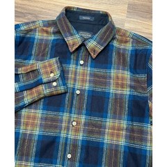 Pendleton Fireside Tartan Plaid Blue/Brown Wool Flannel Shirt Men’s Sz Medium