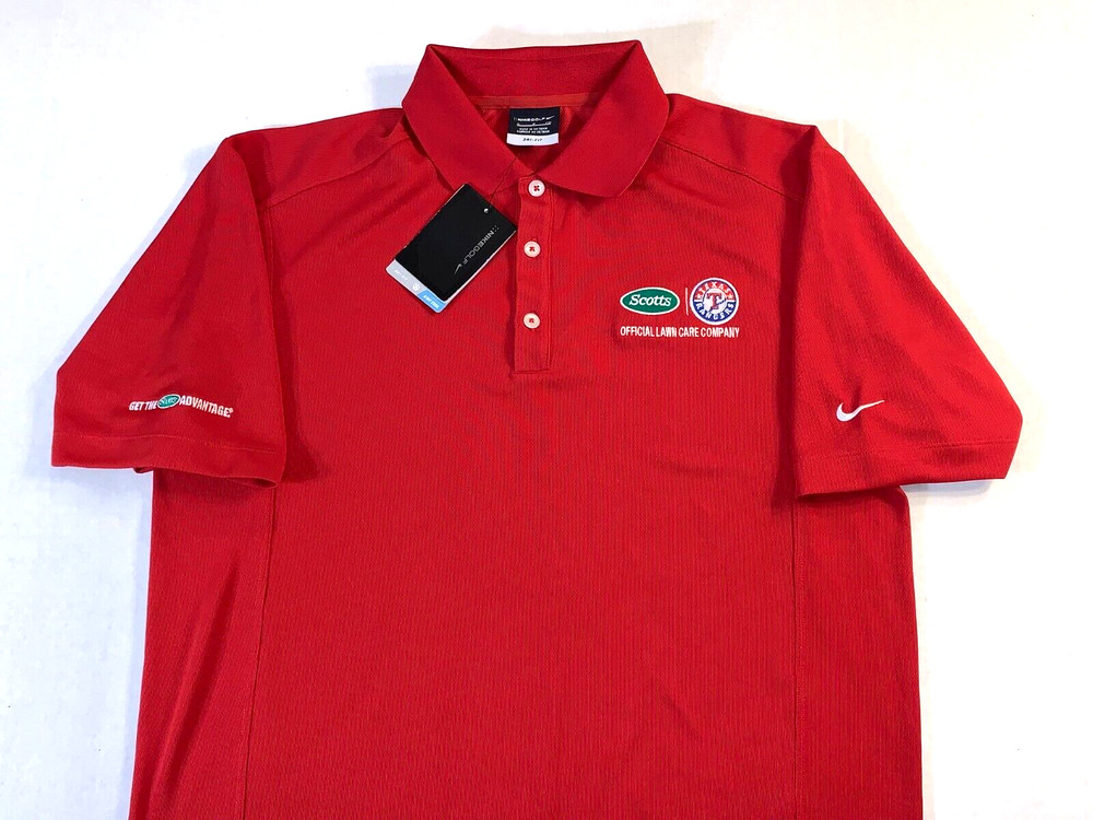 Texas Rangers MLB Baseball Team Scotts Lawn Care Golf Polo Shirt New! SMALL