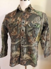 Walls Men Large 42-44 L/S Advantage Timber Shirt Camouflage Camo Cotton