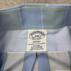 Brooks Brothers 1818 Regent Shirt Mens XXL Blue Green Macro Check Non-Iron