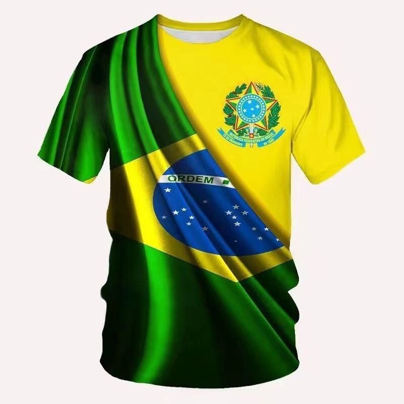 Personalized 3D digital print short sleeve creative T-shirt men’s clothing