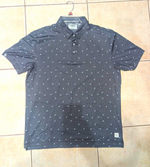 Linksoul XL Men’s Gray Palm Tree Print Astoria Golf Polo Shirt LS1383P Pima SS