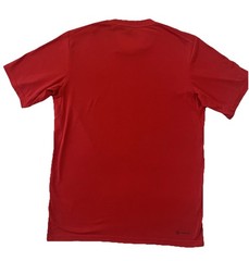 Adidas Aeroready Red Soft Polyester Cotton T-Shirt Black Small Logo (Medium)