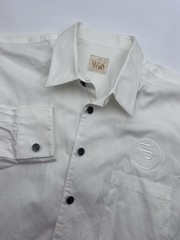 Stubbs Collection Mens White Metal Button Down Long Sleeve Shirt Size XL Read
