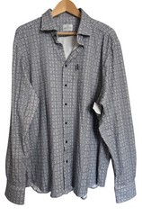 Emanuel Berg Modern 4 Flex Stretch Size XXL 18″ Sport Shirt Grey Floral Pattern