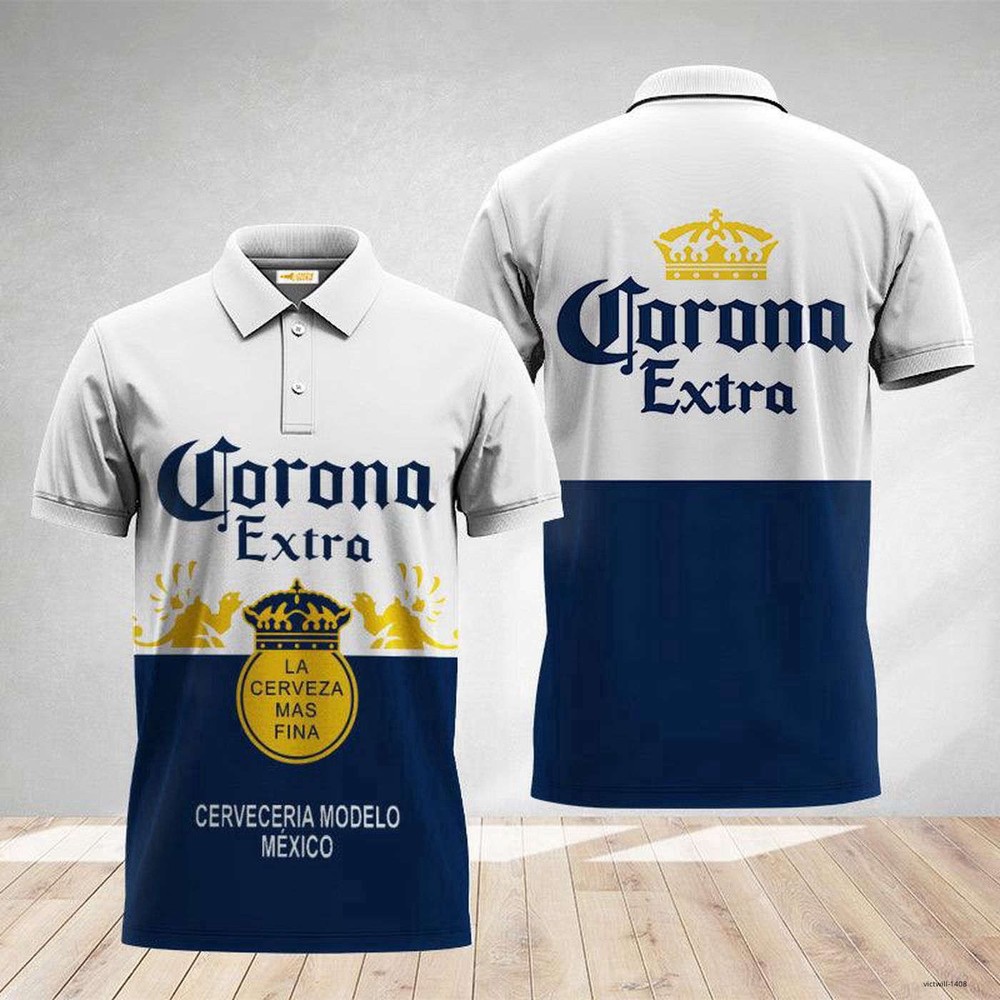 Basic Corona Extra Polo For Men Hot Summer Beer Polo