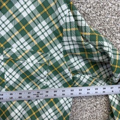 True Vintage 60s Grants Shirt Mens Large Green Plaid Permanent Press Disco
