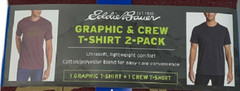 EDDIE BAUER MEN’S GRAPHIC/SOLID “BORN TO ROAM” -SHIRT(BURGANDY/GRAY XX-LARGE)NWT