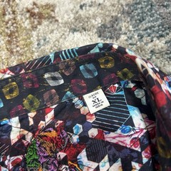 Robert Graham Geometric Abstract Button Up Shirt Mens Large Flip Cuff Cotton