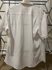 7DIAMONDS Men’s White Solid Stretch Woven Spread Collar Button-Up Shirt S