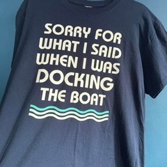 Boat Docking Tee Men’s Size Medium Navy Blue Preppy Nautical T Shirt Coastal