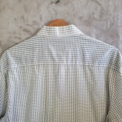 FILTER Button Down Shirt Men’s XL White Blue Microdot Print 100% Cotton Casual