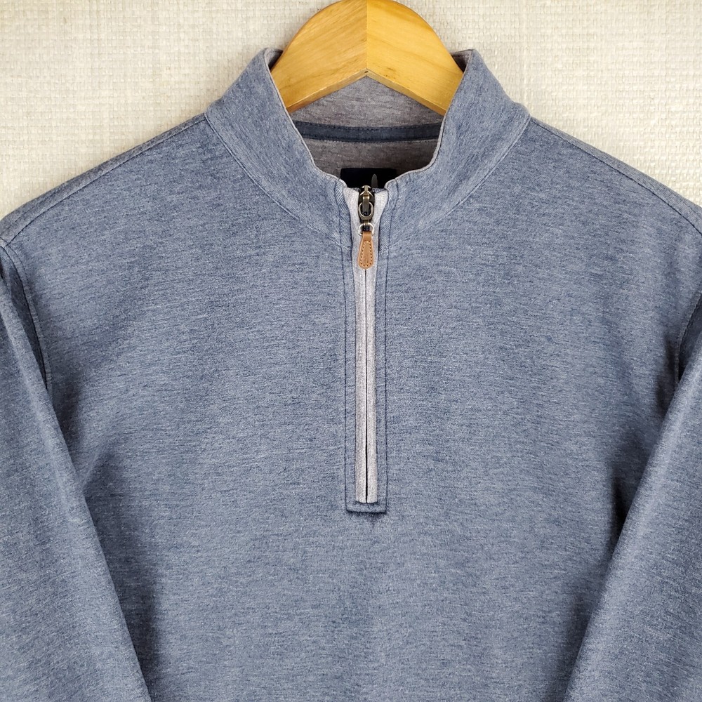 JOHNNIE-O Size Small Mens Blue 1/4 Zip Soft Cotton/Lyocell Pullover Sweatshirt