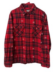 Mountain Khakis Mens Size Large Plaid Soft Flannel Sunburst Shirt EUC Red Black