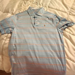 Southern Casanova Performance Men’s Blue Striped Golf Polo Shirt M -SS- EXC!!
