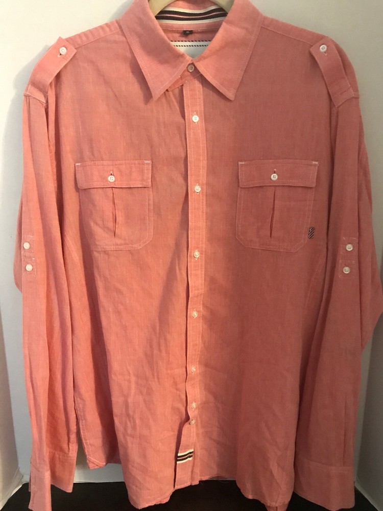 ARSNL Men’s Heather Red Button Down Shirt Long Sleeve Size XL