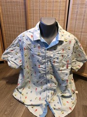 Marvel Avengers Button Up Shirt Cartoon 2XL XXL Thor Hulk Ironman Superhero 2XL